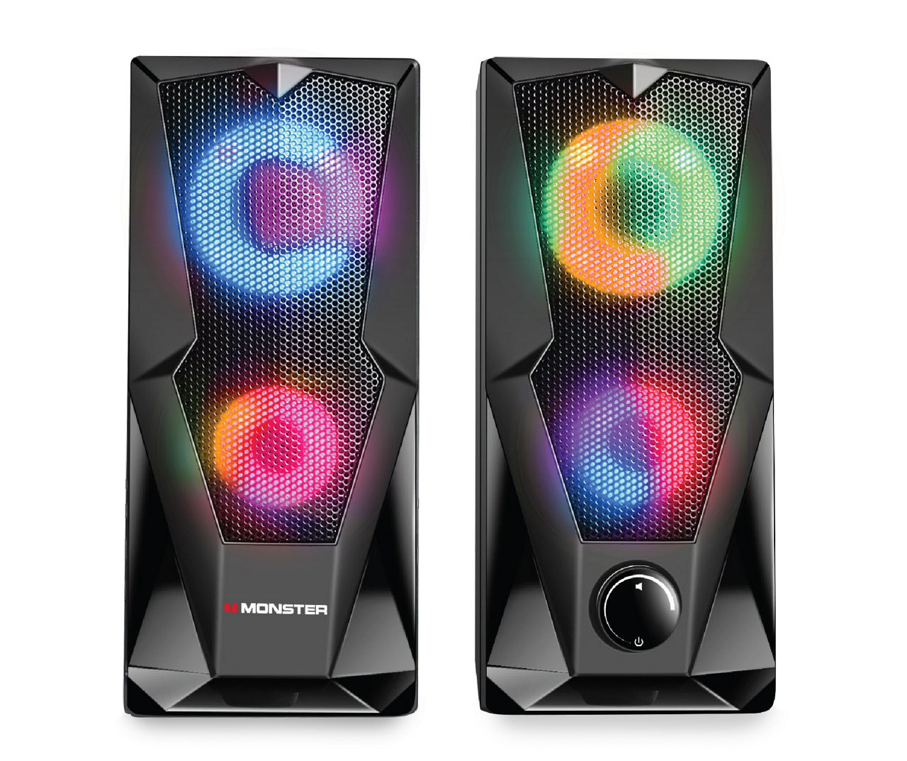 spek aardolie Verliefd Monster Black LED Dual PC Gaming Speaker Set | Big Lots