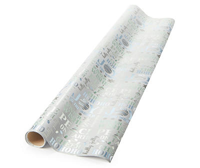Polar Frost Snowman/Snowflake/Script Gridline Foil Wrapping Paper - Styles May Vary