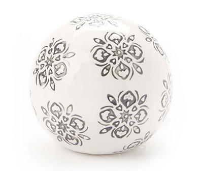 Large Ceramic Black and White Decorative Ball Orb Sphere 2 variations 
