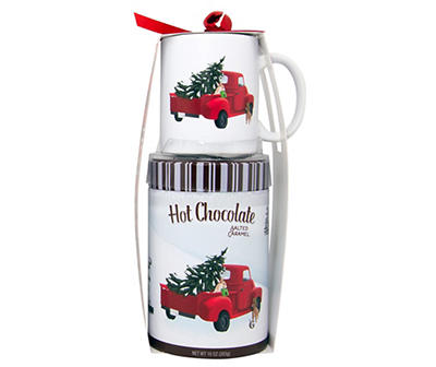 Red Pickup Truck Mug & Salted Caramel Hot Cocoa Tin Gift Set
