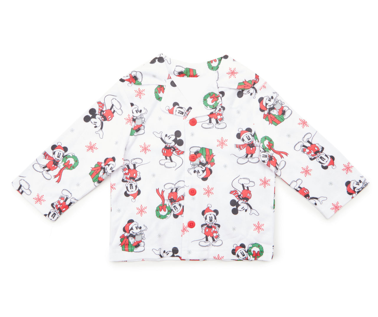 Kids White Red Holiday Mickey Pattern 2 Piece Pajama Set Big Lots