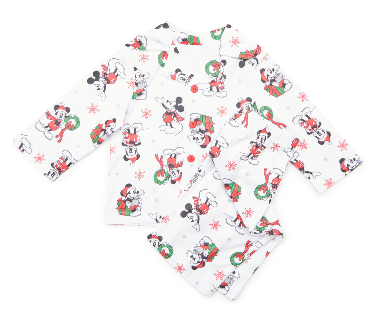 Kids' Size 4 Gray Mickey & Friends Holiday Fun 2-Piece Pajama Set