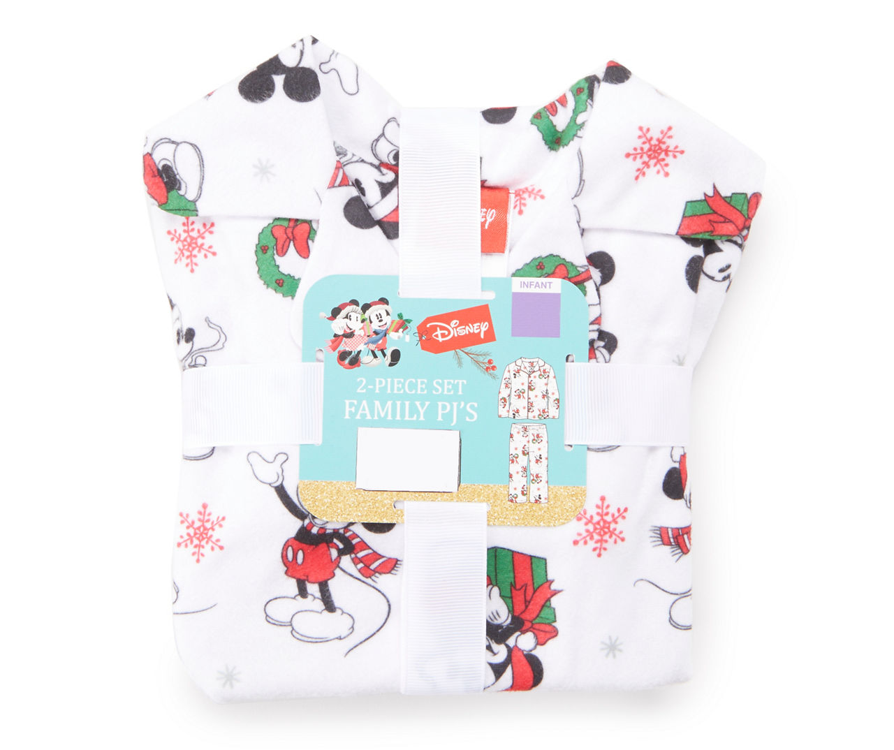 Baby Size 12M Gray Mickey & Friends Holiday Fun 2-Piece Pajama Set