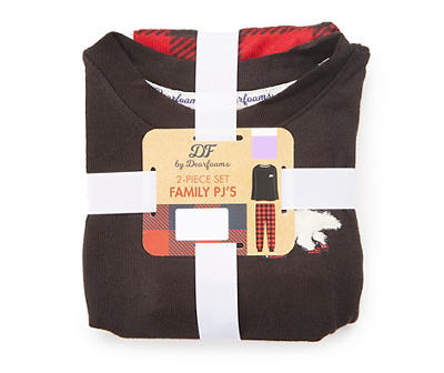 Infant Black & Red Buffalo Check Bear-Accent 2-Piece Pajama Set