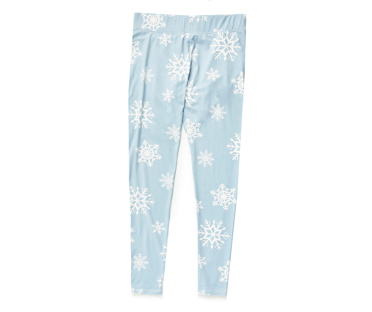 Women's Dusty Blue & White Snowflake Print Leggings