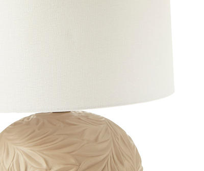 Sand Sculpted Leaf Round Table Lamp
