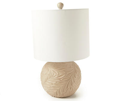 Sand Sculpted Leaf Round Table Lamp