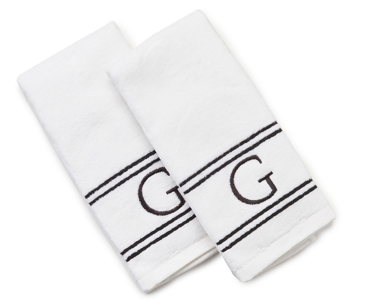 Bundle of 6 Monogrammed White Hand Towels From Grandeur