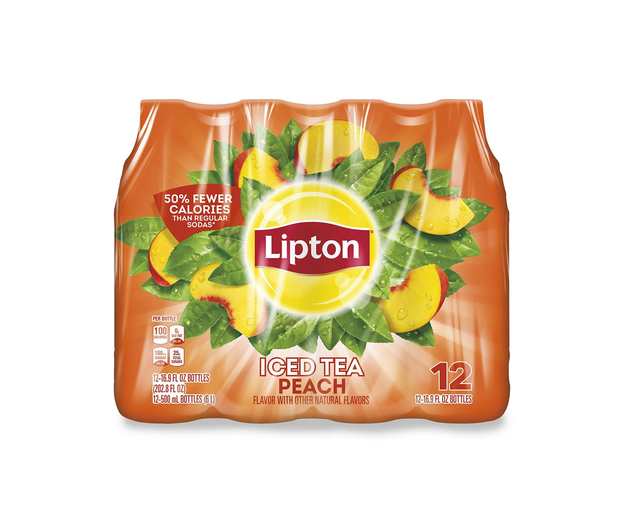 Lipton Lipton Iced Tea Peach Flavor 16.9 Fl Oz 12 Count Bottle