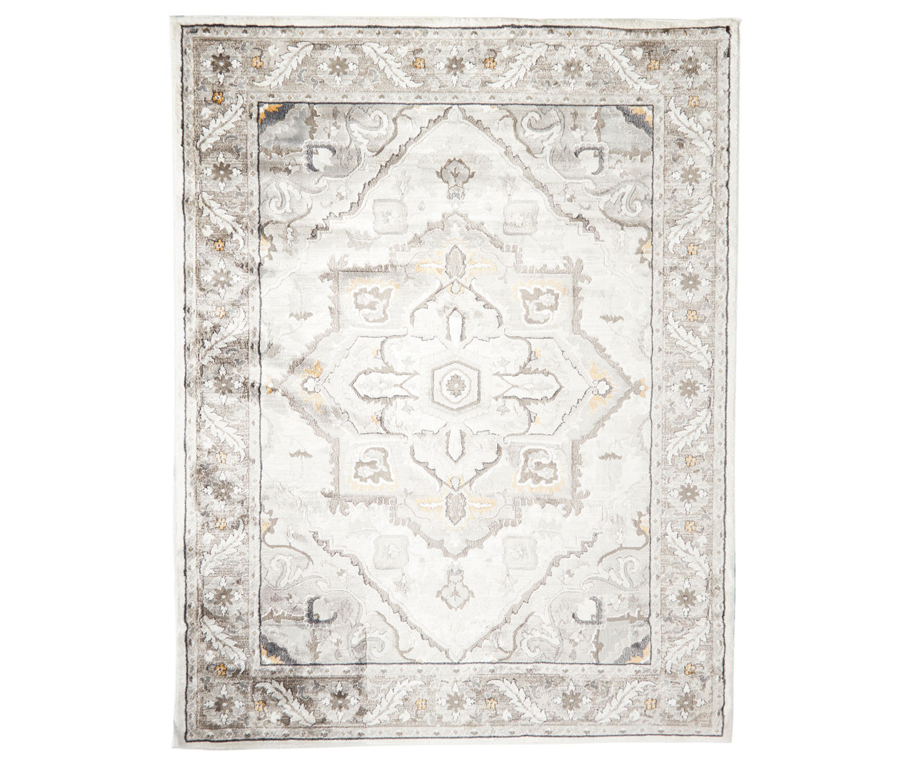 Haywick White & Putty Floral Area Rug, (5' x 7')