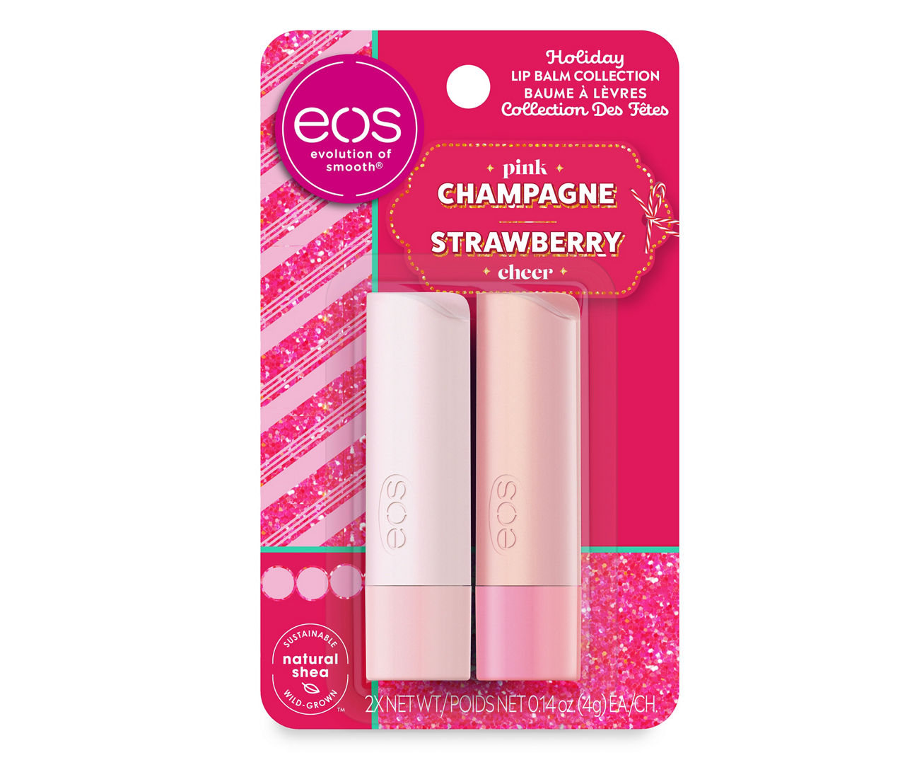 Trives Jet genetisk EOS Pink Champagne & Strawberry Cheer Holiday Lip Balm, 2-Pack | Big Lots