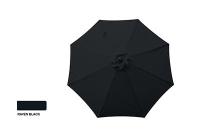 9' Raven Black Tilt Market Patio Umbrella
