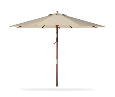 9' Natural Wood Market Patio Umbrella