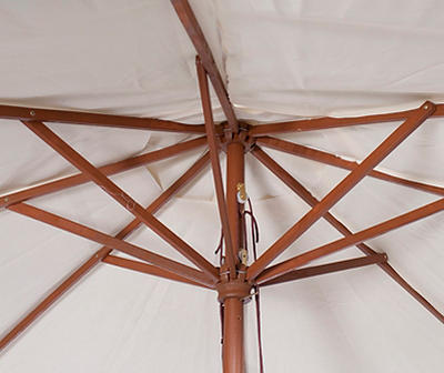 9' Natural Wood Market Patio Umbrella