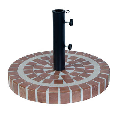 Brick Mosaic Round Cement & Ceramic Umbrella Base