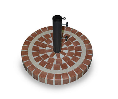 Brick Mosaic Round Cement & Ceramic Umbrella Base