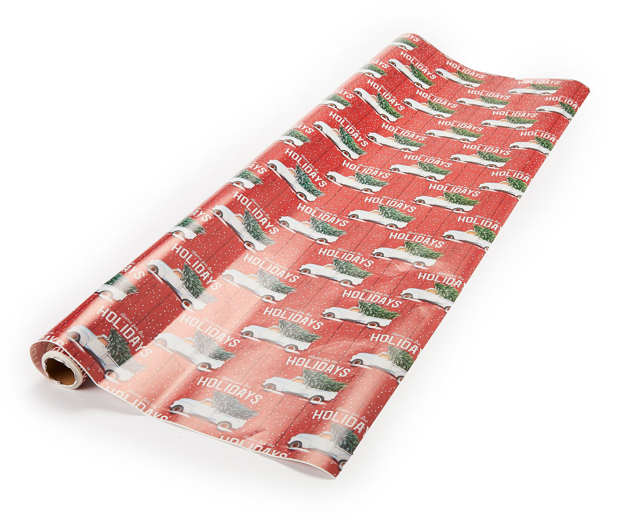 Holiday Woodland Truck/Plaid/Snowflake Gridline Wrapping Paper