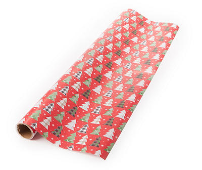 Buffalo Check/Tree Gridline Kraft Wrapping Paper - Styles May Vary
