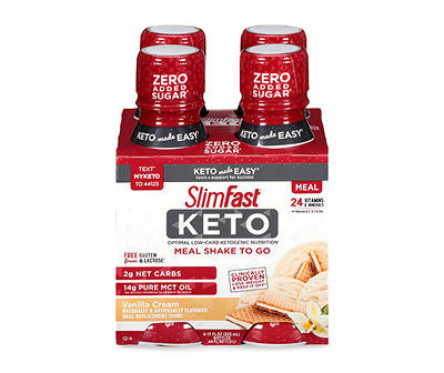 SlimFast Keto Vanilla Cream Meal Replacement Shake 4-11 fl. oz. Bottles