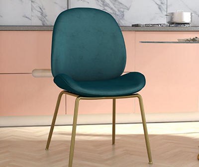 CosmoLiving Astor Blue Velvet Dining Chair