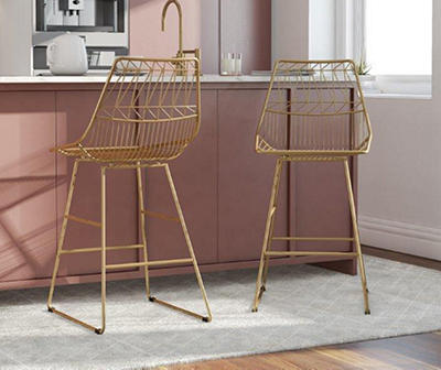 CosmoLiving Astrid Gold Metal Counter Stool