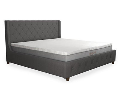 CosmoLiving Mercer Gray Linen King Bed