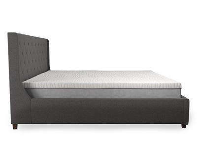 CosmoLiving Mercer Gray Linen King Bed