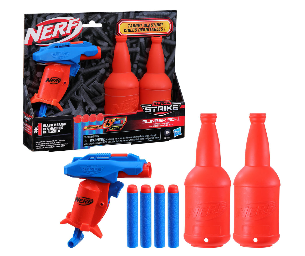 NERF Alpha Strike Slinger SD-1 Souffleur à Coup Unique et 2