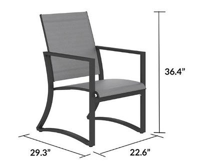 Capitol Hill Gray Sling Patio Dining Chairs, 6-Pack
