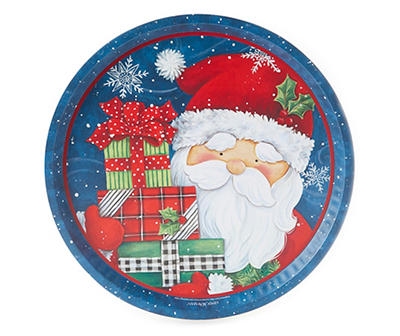 Santa Claus & Gifts Round Tin Tray