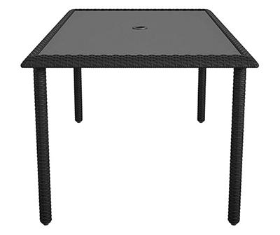 LAKEWOOD RANCH BLK GLASS TOP DINING TBL