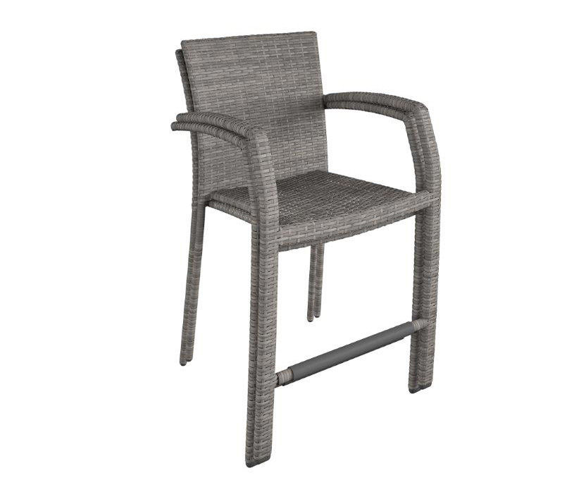 Lakewood Ranch Gray 3-Piece Wicker High Top Bistro Patio Furniture Set