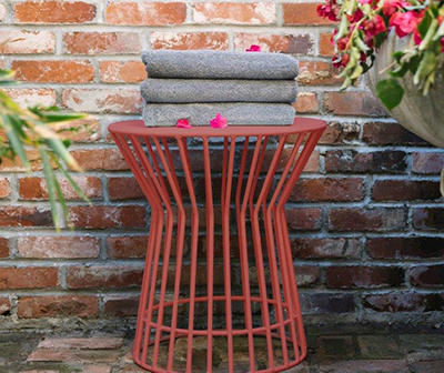 Roberta Red Steel Patio Side Table