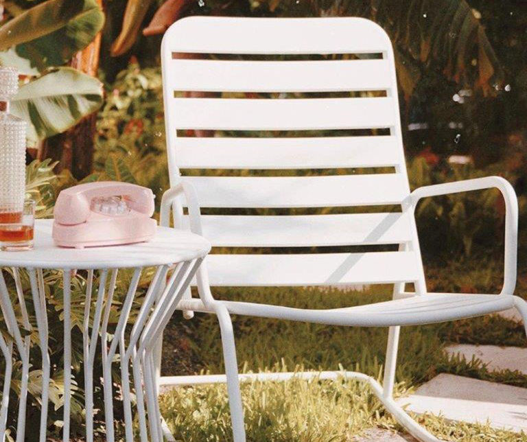 Novogratz Roberta White Patio Rocking Chair Big Lots