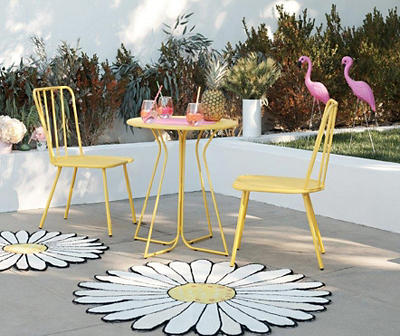 Heidi Yellow 3-Piece Bistro Patio Furniture Set
