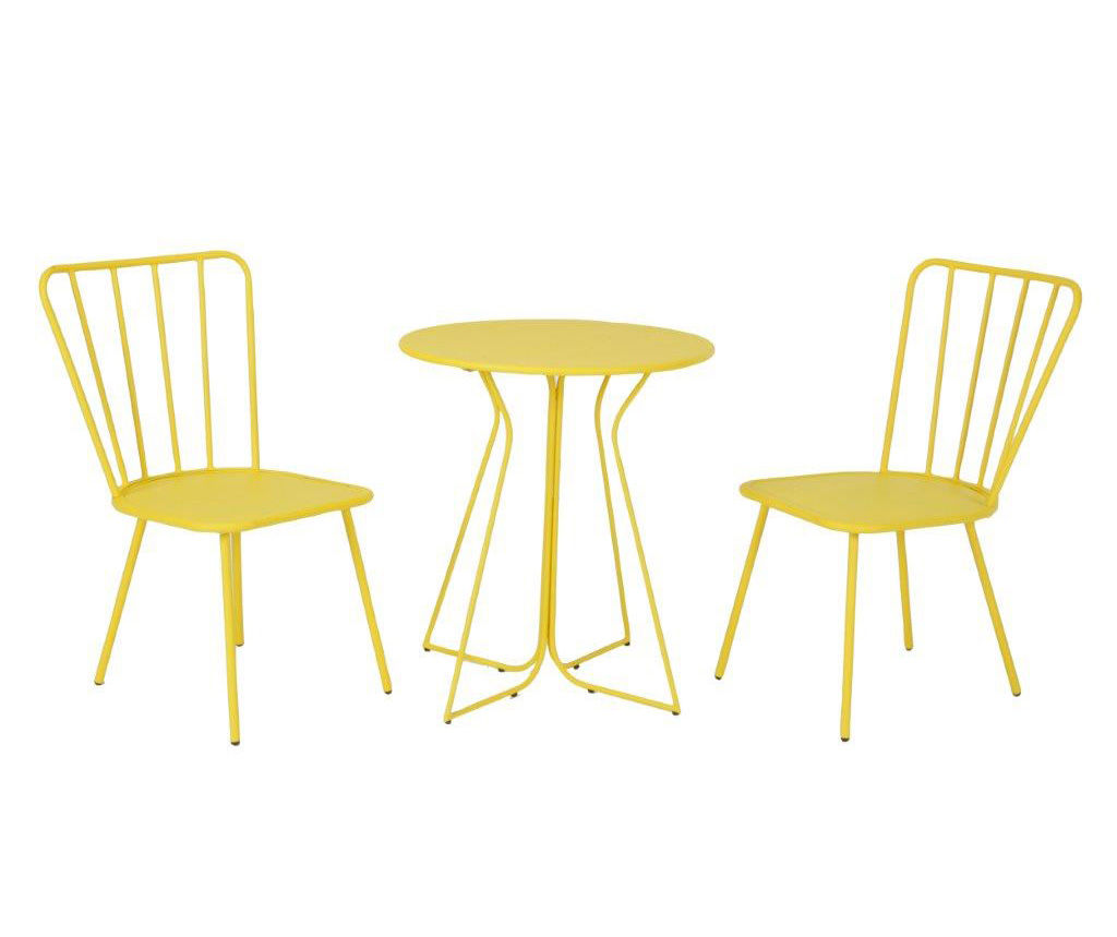 Yellow bistro discount table and chairs