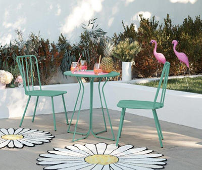 Heidi Turquoise 3-Piece Bistro Patio Furniture Set