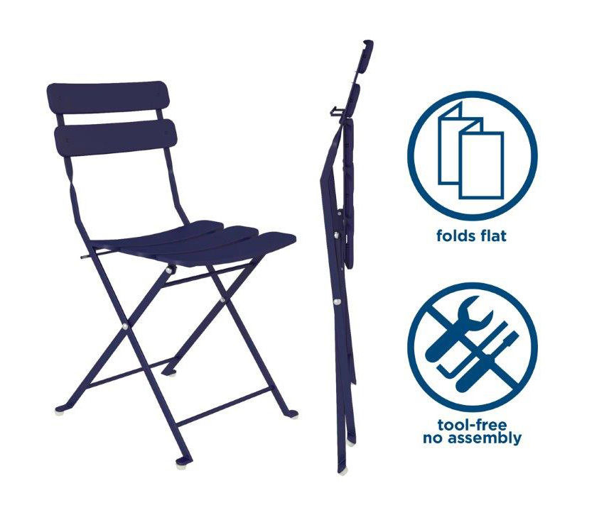 Outdoor Living Navy 3-Piece Folding Patio Seating Set