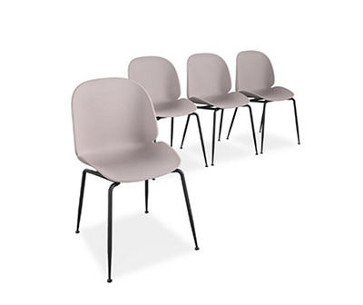 4PK ARIA LT PINK RESIN DINING CHAIRS