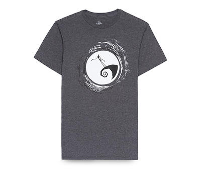 Men's Charcoal Heather Jack Skellington Top of the Hill Graphic Tee