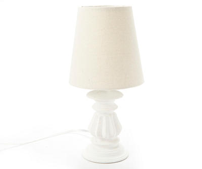 White Spindle Resin Table Lamp