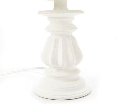 White Spindle Resin Table Lamp