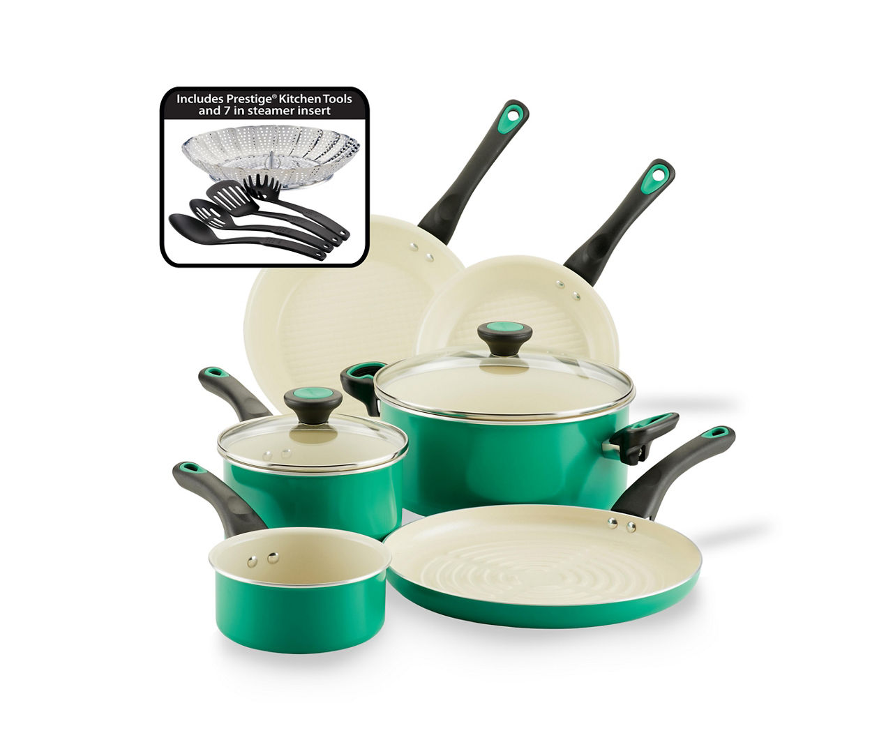 Farberware 13-Piece Easy Clean Pro Nonstick Pots and Pans Set/Cookware Set,  Black 