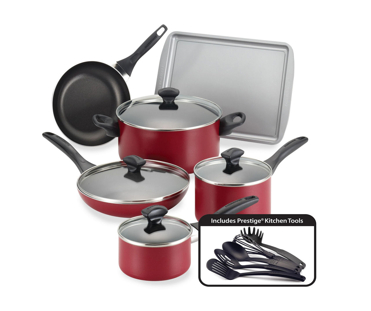 Farberware Red 15Piece Cookware Set Big Lots