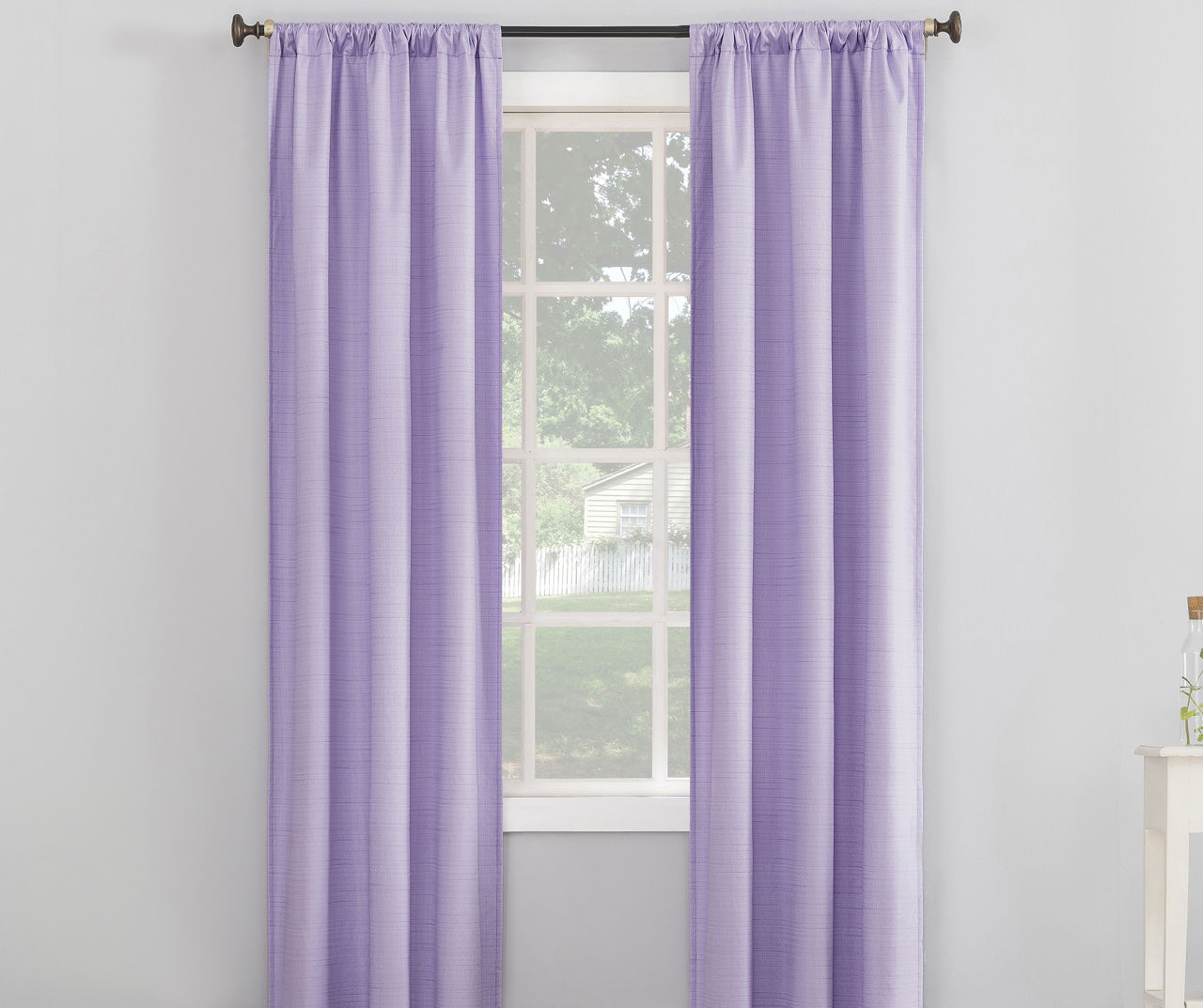 Reggie Purple Textured Blackout Rod Pocket Curtain Panel, (84")