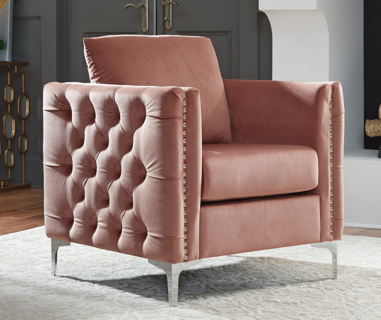 Blush discount tufted chair