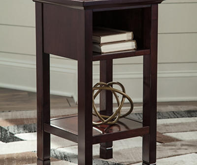 Marnville Cherry Accent Table with USB Ports
