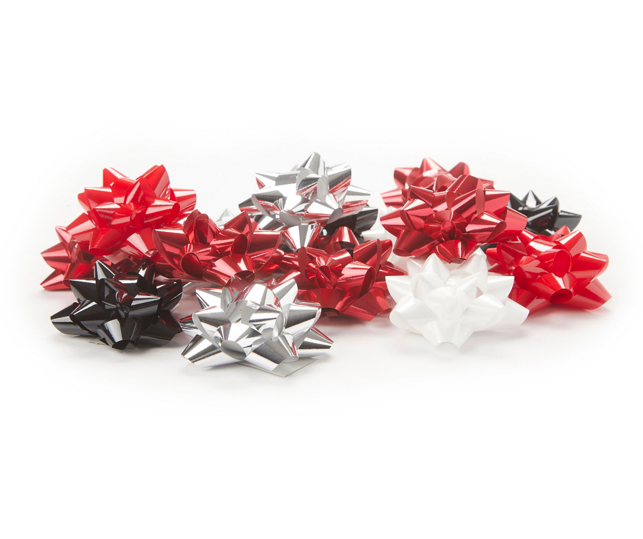 Winter Wonder Lane Red, Black, White & Silver Specialty Gift Bows, 15-Pack