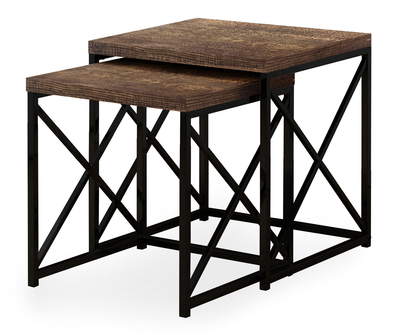 Monarch Monarch Reclaimed Wood Look 2 Piece Nesting Table Set Big Lots