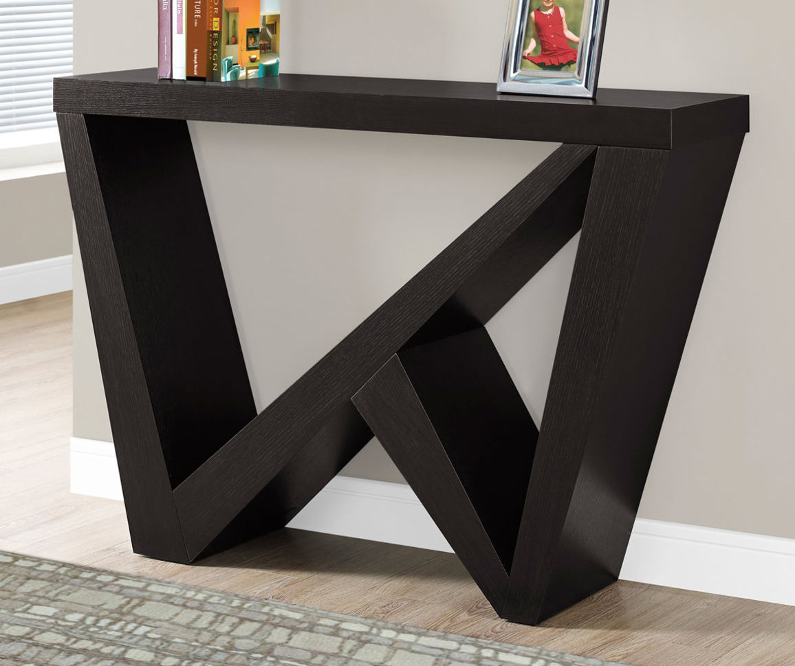 Monarch 2 Drawer 48" Contemporary Entryway Console Table in Black and Gray 